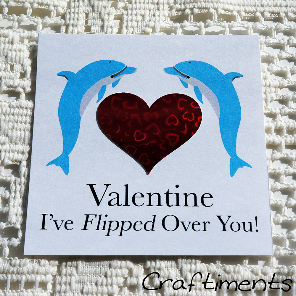 Craftiments:  Printable dolphin valentines