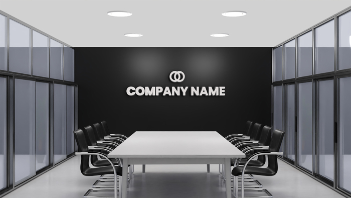 Logo Mockup Black Wall Meeting Room Office Download Logo Mockup Black Wall Meeting Room Office