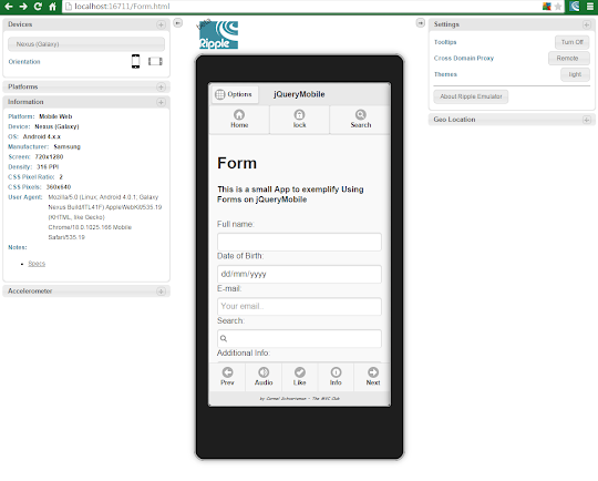 create a jQuery Mobile Form        