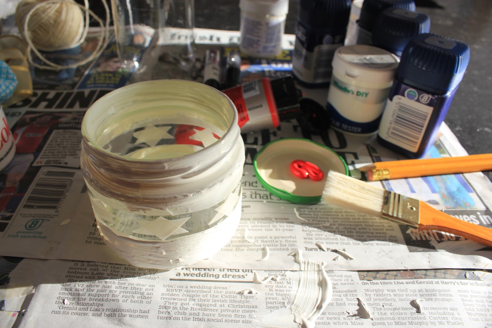 Painting Jam Jars....