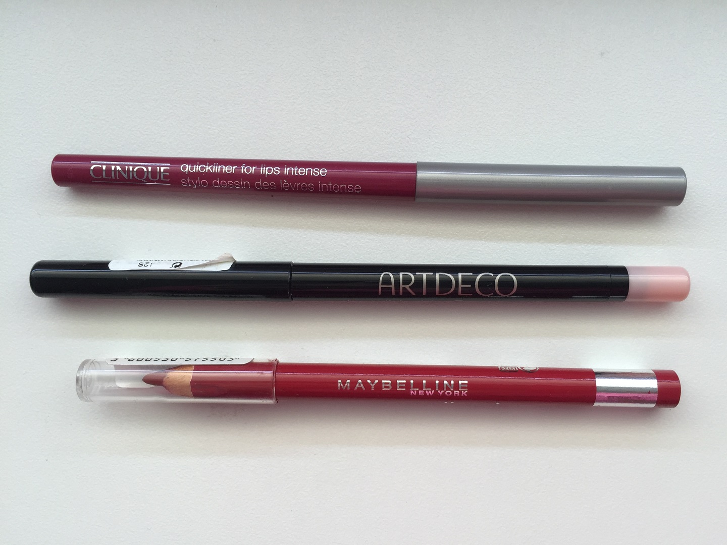 The Beauty Couloir Lip pencils Artdeco, Clinique, Maybelline