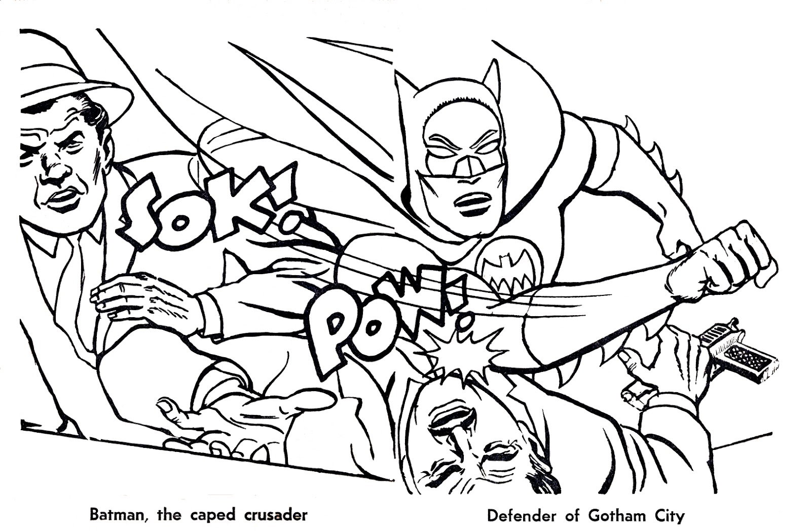 Classic 1966 Batman Coloring Page Coloring Pages