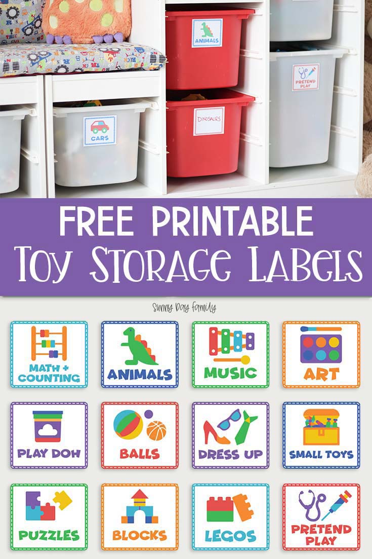 Free Printable Toy Storage Labels & Toy Organizing Tips  Sunny With Bin Labels Template