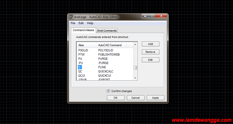 Menambahkan Command Aliases Shortcut AutoCAD Menambahkan Command Aliases Shortcut AutoCAD