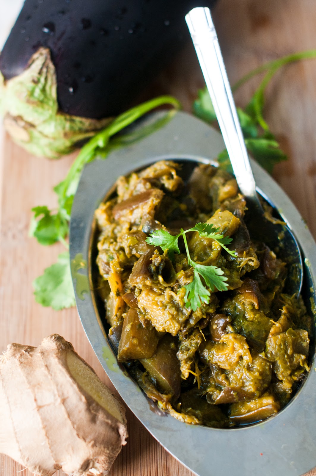 50 recipes in 2012 39 Vankaya Allum Kura Eggplant Curry with GingerGreen Chilli Paste