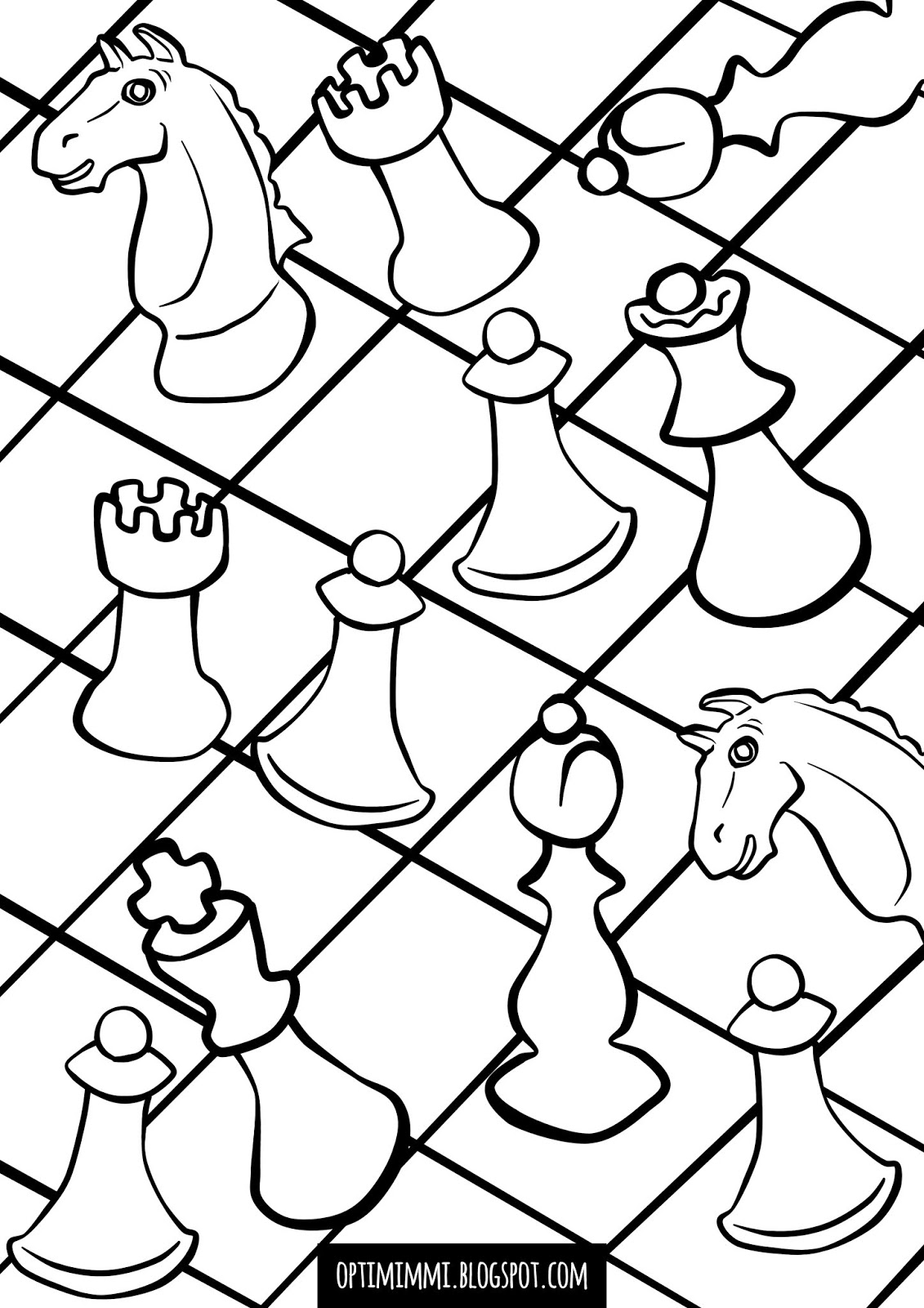 Chess (a coloring page) / Shakki (värityskuva)