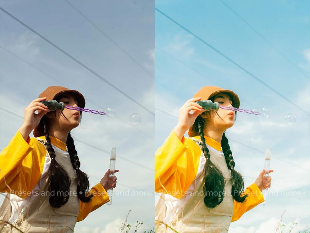 Preset tone xanh tươi sáng thanh xuân