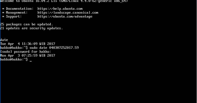 Setting tanggal dan jam (date and time) di ubuntu server 16.04.2 LTS - Hakko Blog's