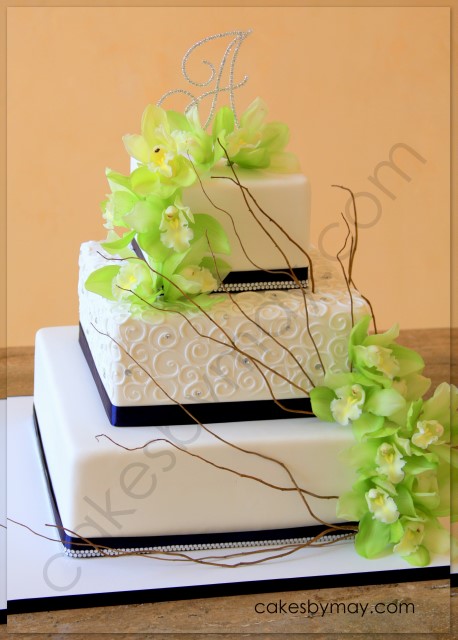 navy blue wedding cake pictures