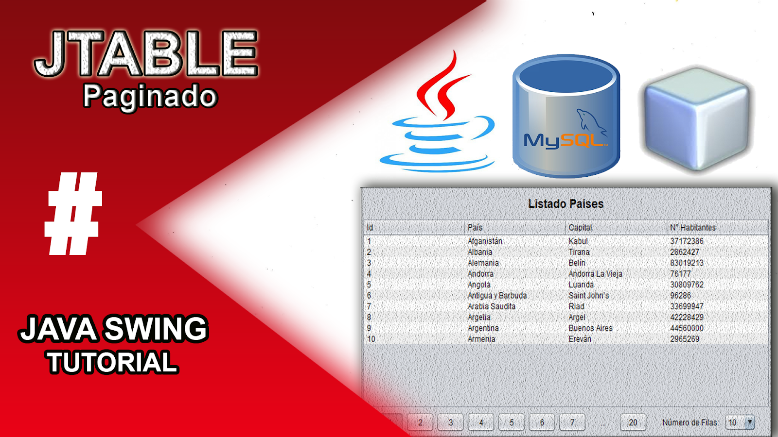 Curso de JAVA Cómo paginar registros de un JTable 【JTable Pagination