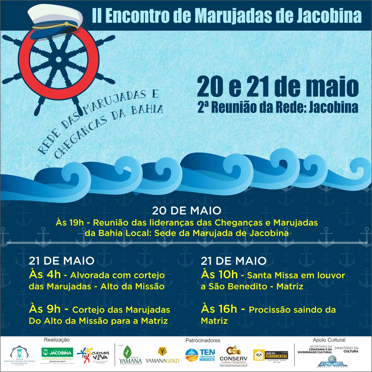 Nessa segunda acontece o 2º Encontro das Marujadas da Bahia, em Jacobina