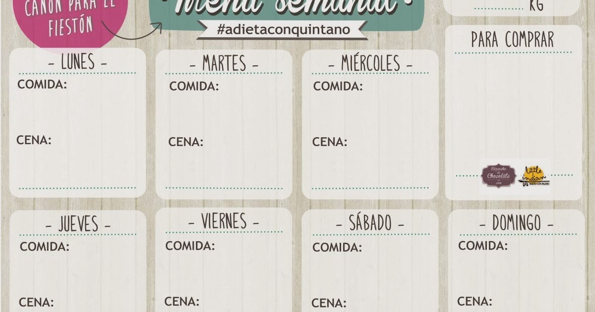 Menu equilibrado y saludable