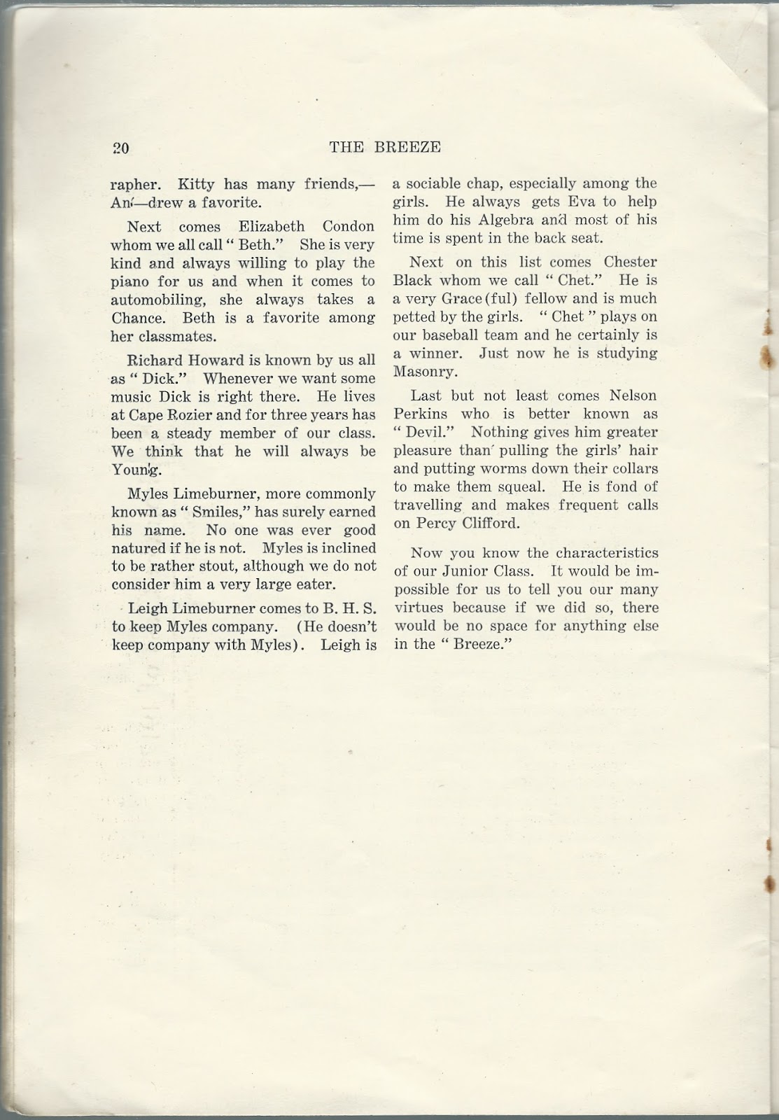 Heirlooms Reunited May, 1917, Issue of The Breeze of Brooksville High