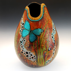 gourd gourds artists crafts decorative painted techniques butterfly vases simple claudia designs dragonfly bernadette creations uses gita landwehr works painting