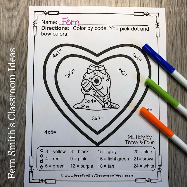 Click Here to Download This St. Valentine's Day Color By Number Love Monsters Addition, Subtraction, Multiplication, and Division Four Pack Bundle Resource to Use with Your Students Today!