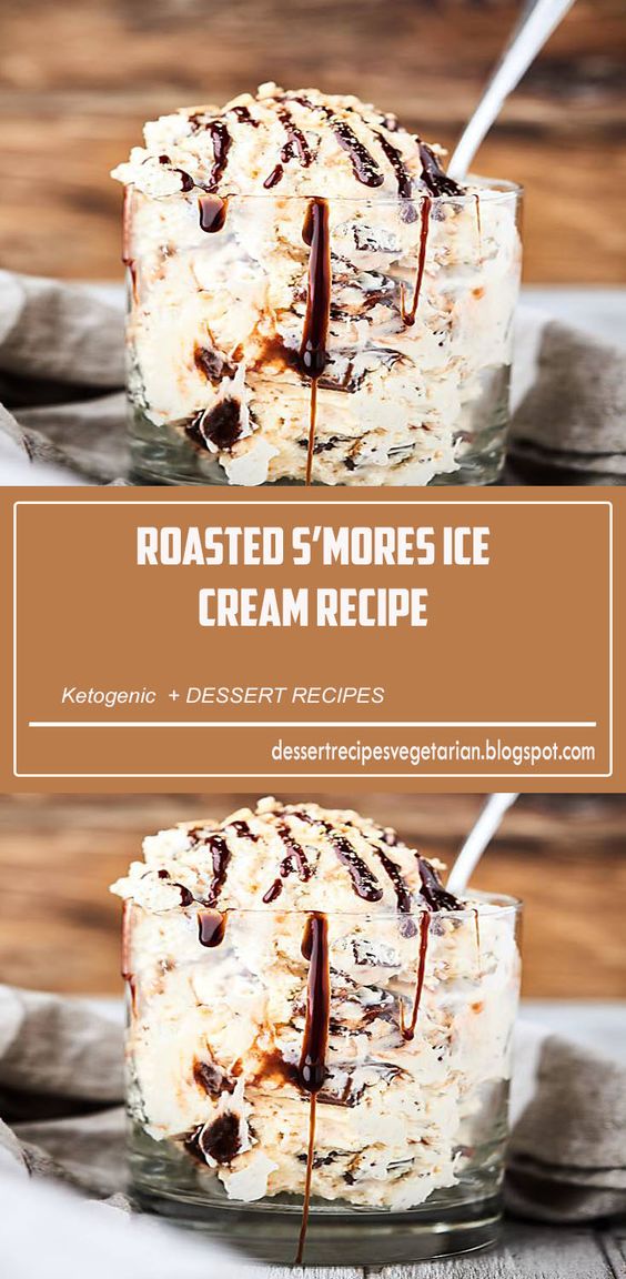 This No Churn Roasted S’Mores Ice Cream Recipe is insanely quick and easy to make and is loaded with hot fudge, roasted marshmallows, and crunchy graham crackers! Only 7 ingredients needed and NO ice cream machine required!