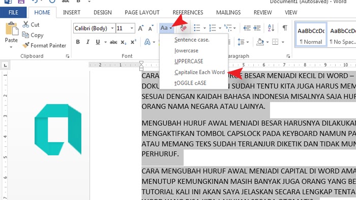 Cara Merubah Huruf Kecil Menjadi Besar Di Word Dengan Cepat