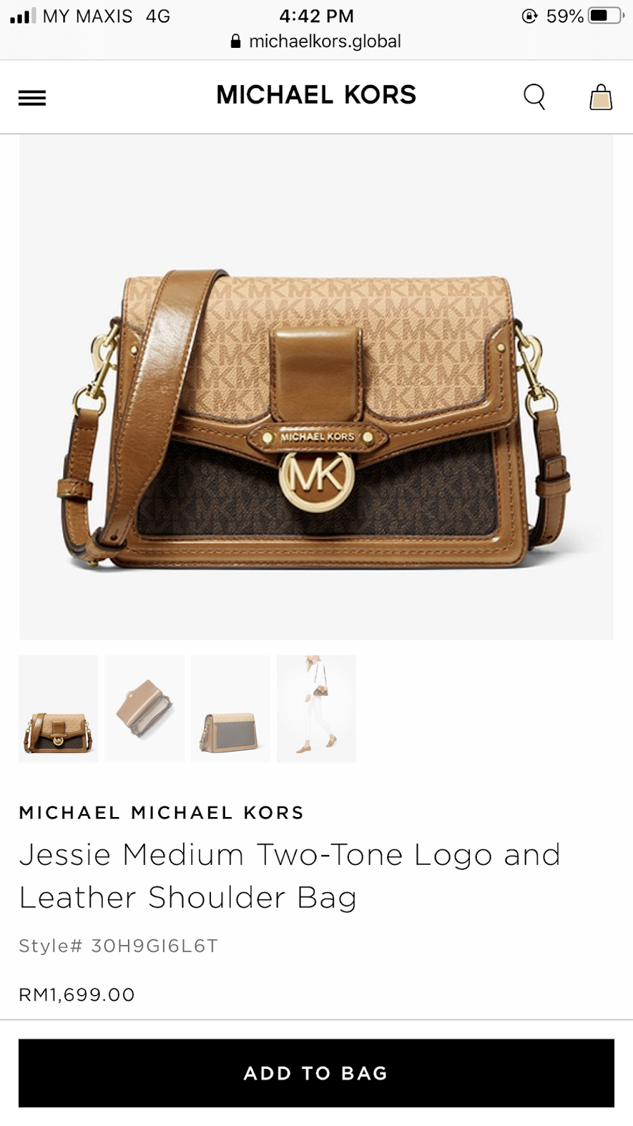 WE Do Love Luxury MICHAEL KORS MK Jessie Medium Logo and Leather