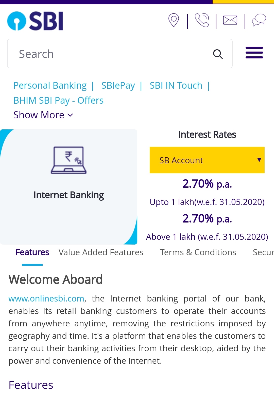 SBI know about sbi banking and today's interest rates on