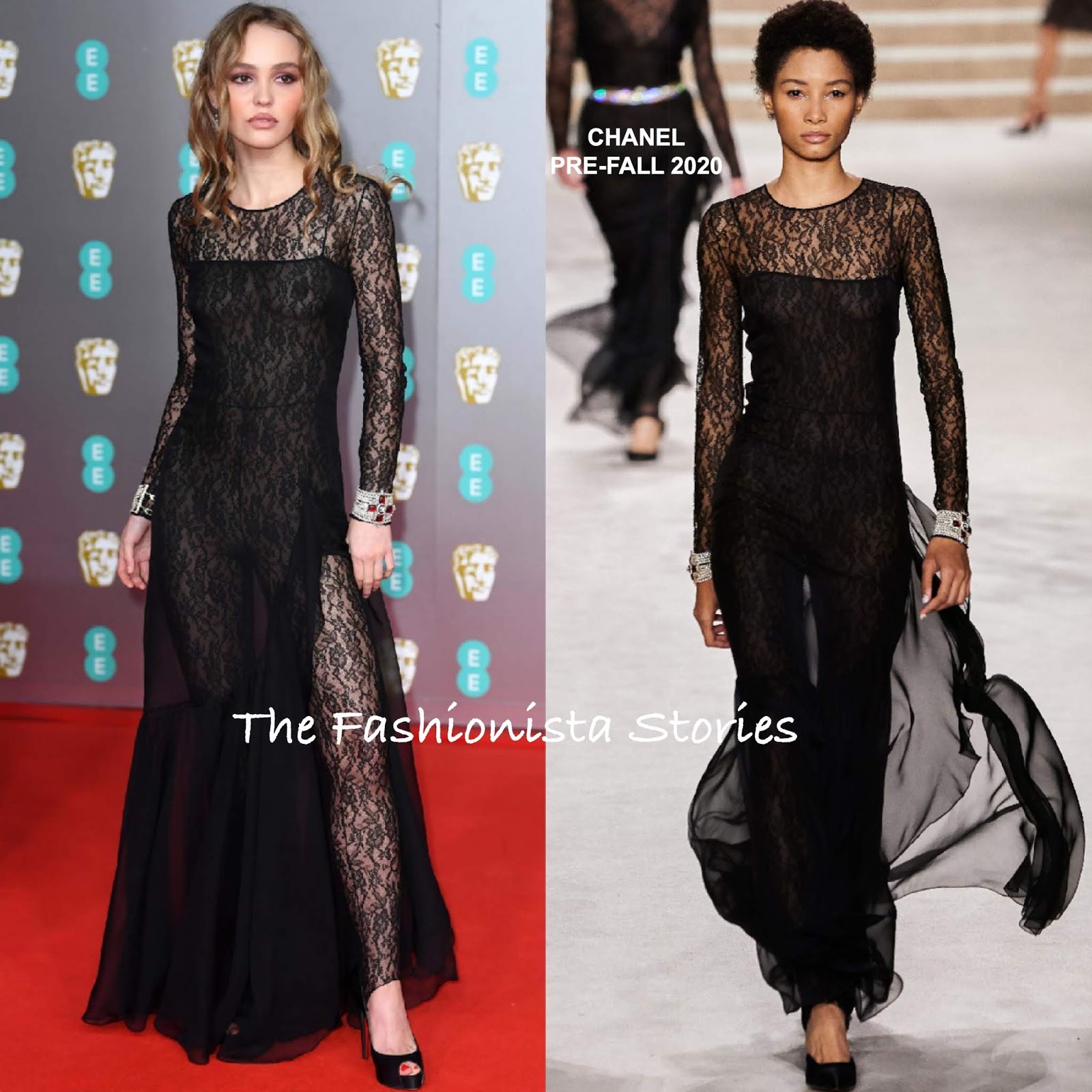 Lily-Rose Depp & Margot Robbie in Chanel at the 73rd EE British Academy  Film Awards