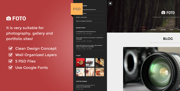 Premium PSD Template for Photography