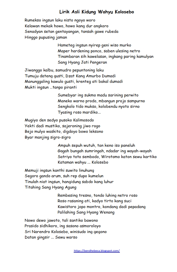Kidung Wahyu Kolosebo