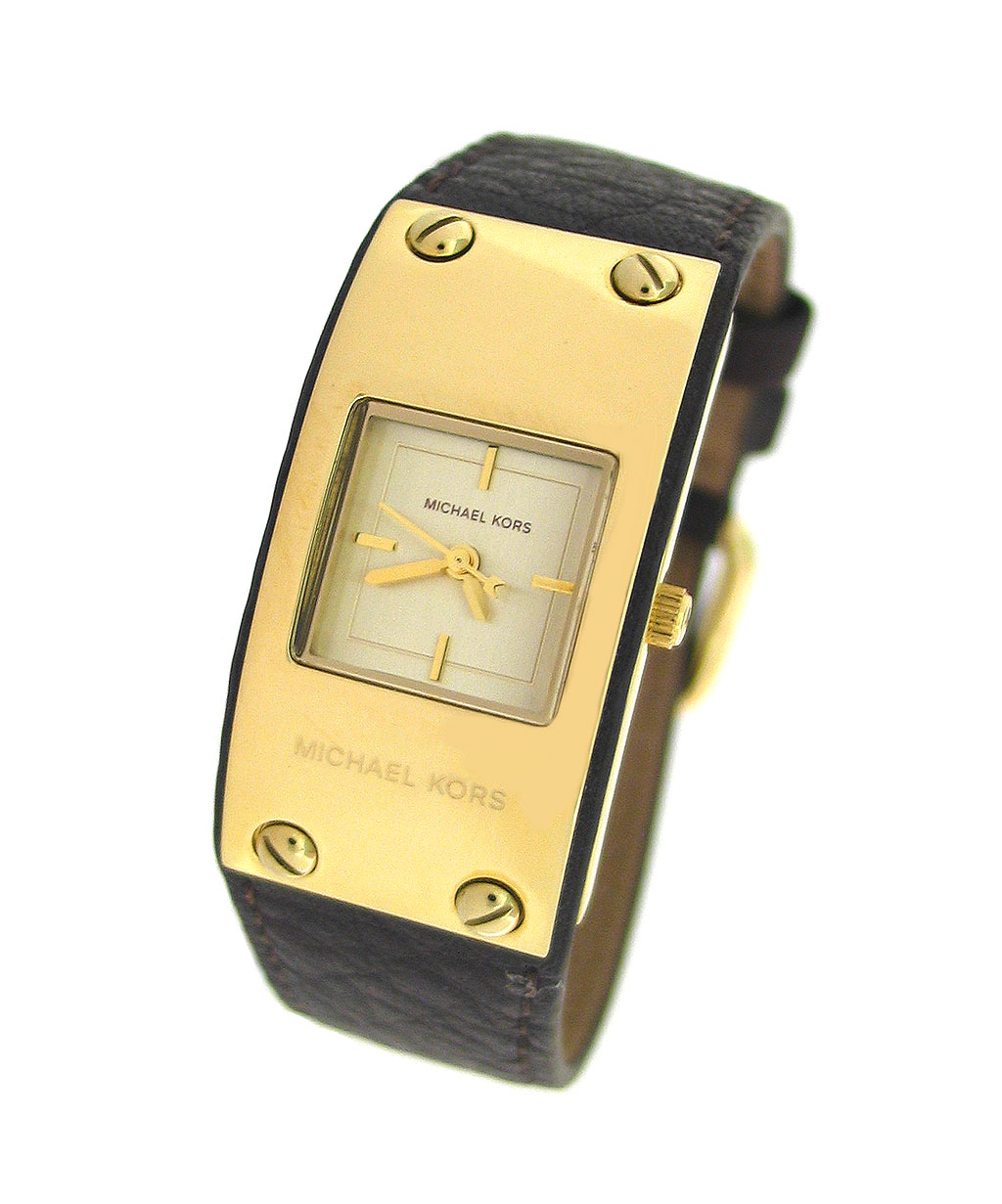 blogbuster2020 Michael Kors Brown Leather Band Ladies Watch MK2216