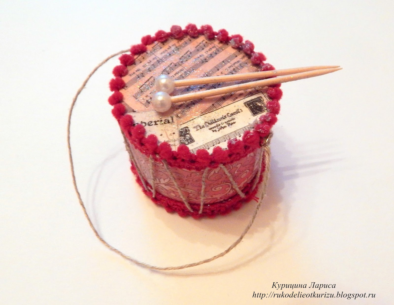 Елочная игрушка барабан