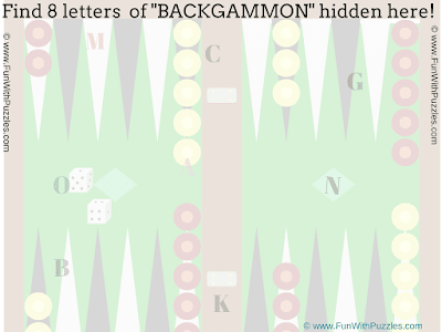 Answer of Hidden Letters of Backgammon Picture Riddle for Adults