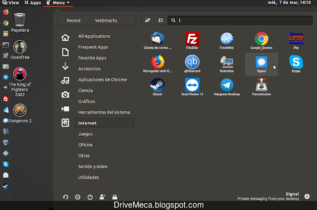 En Ubuntu Gnome Shell es sencillo encontrar a Signal