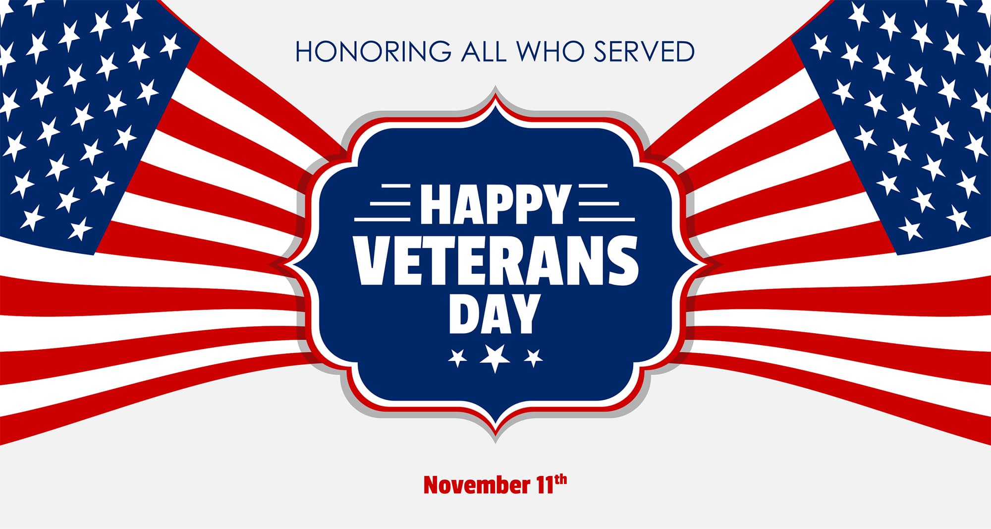 Happy Veterans day with USA flag free vector illustration design