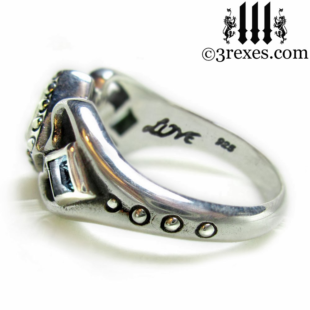 silver gothic wedding Ring