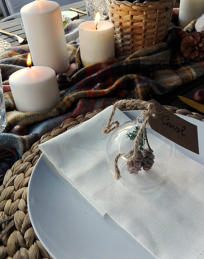 Mesa de invierno en la terraza