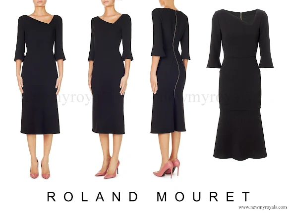 The Dagnall dress by Roland Mouret combines his signature svelte silhouette with the elegance of elbow-length sleeves and the uniqueness of an angular neckline. 