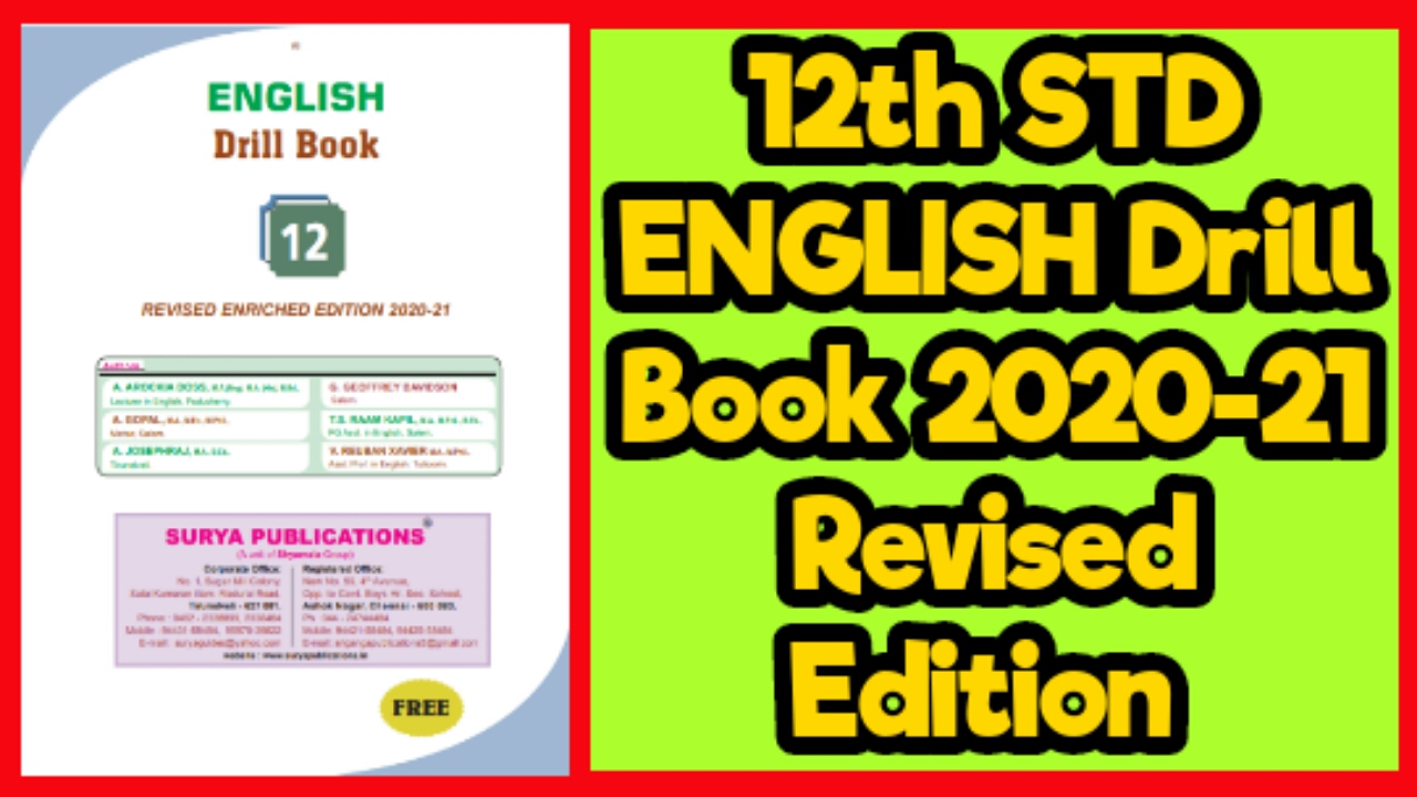 12th Standard ENGLISH Drill Book 2020 Edition Topper Star