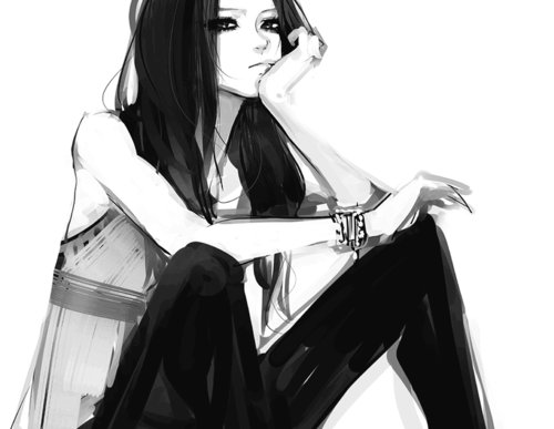 Hình ảnh Anime girl lạnh lùng - Anime girl lạnh lùng trắng đen