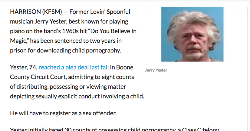 Ill Folks JERRY YESTER ASHES HAVE TURNED and the Lovin' Spoonful