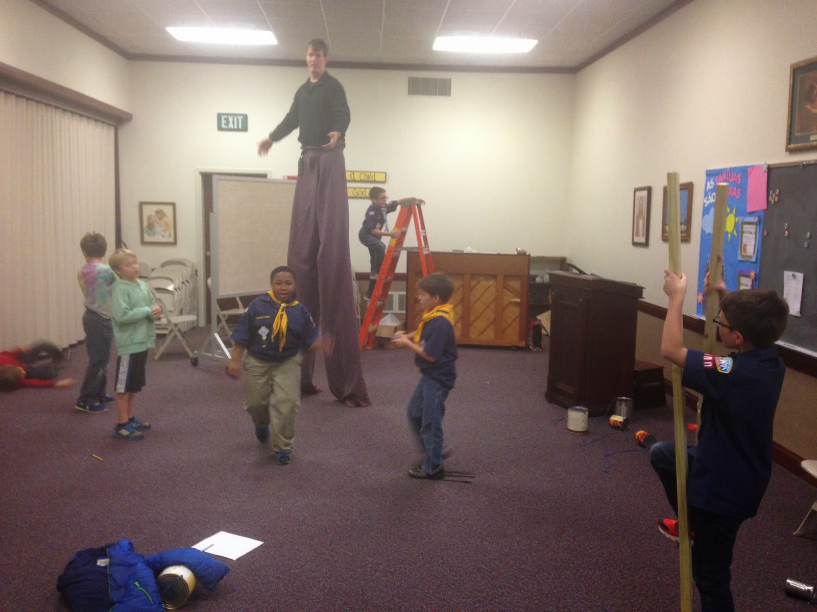 Good Knight Times Puddle Jumpers and Stilts at Cub Scouts