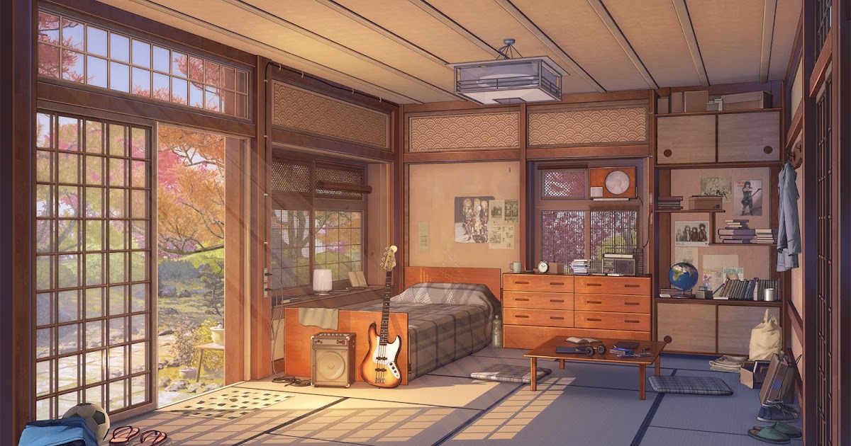 Anime Landscape: Aesthetic anime bedroom background