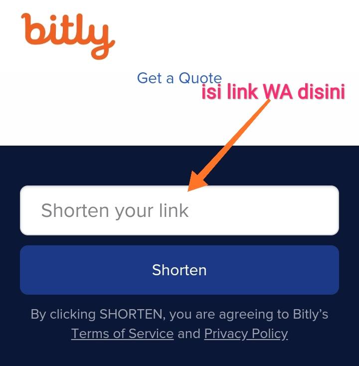 Cara membuat link WA di bitly