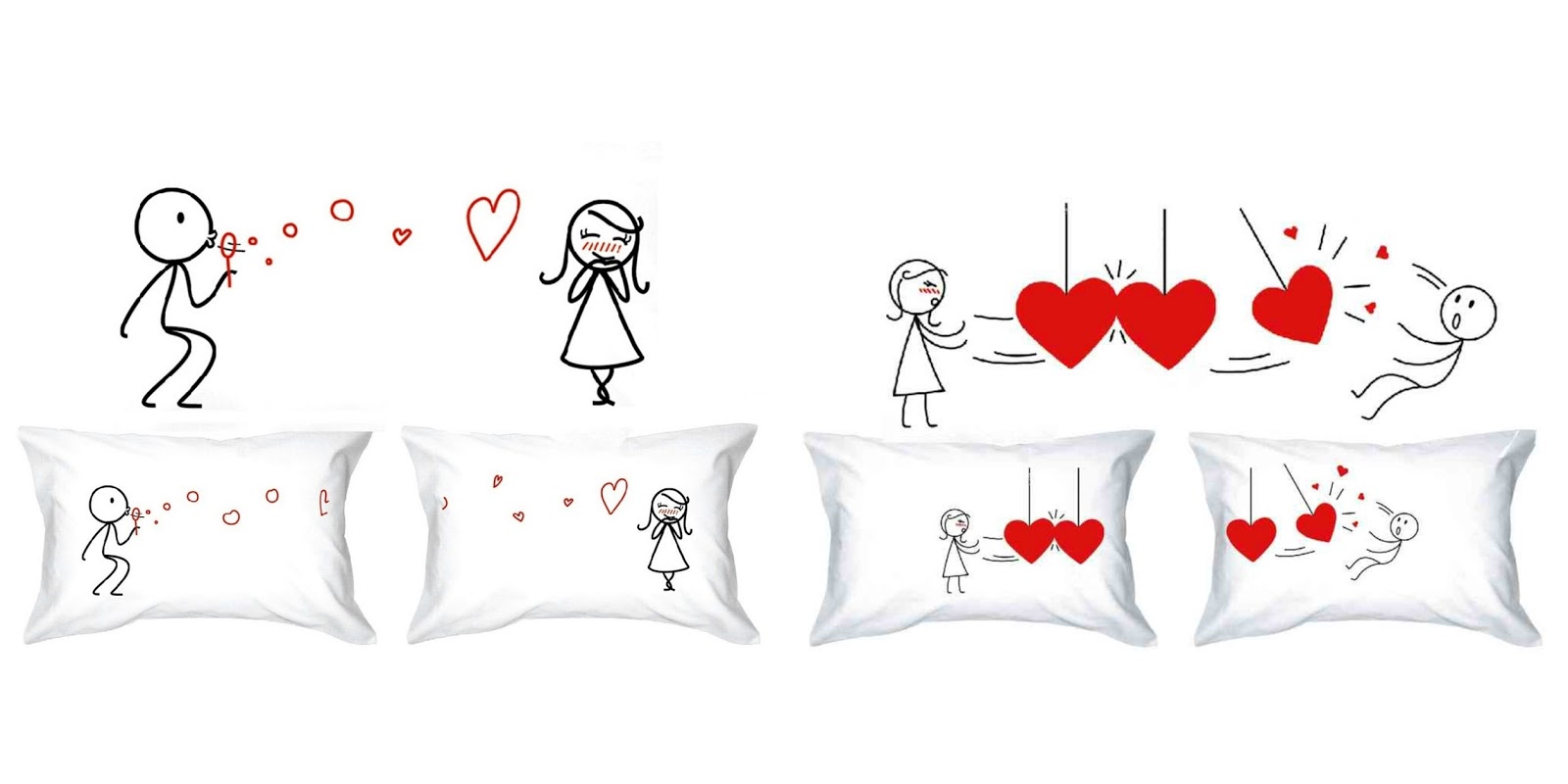 stick figure pillow cases