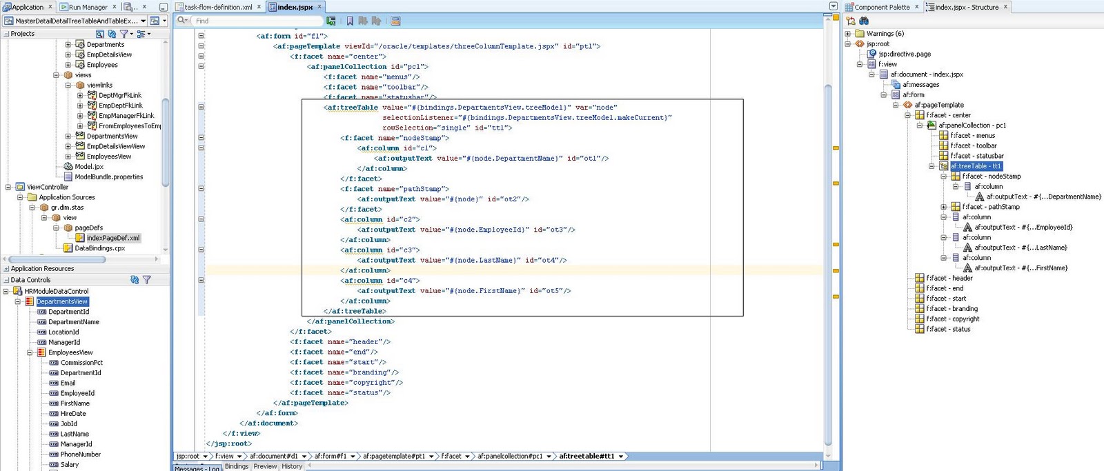 Born To DeBug MasterDetailDetail. Using Tree Table and Table. Using