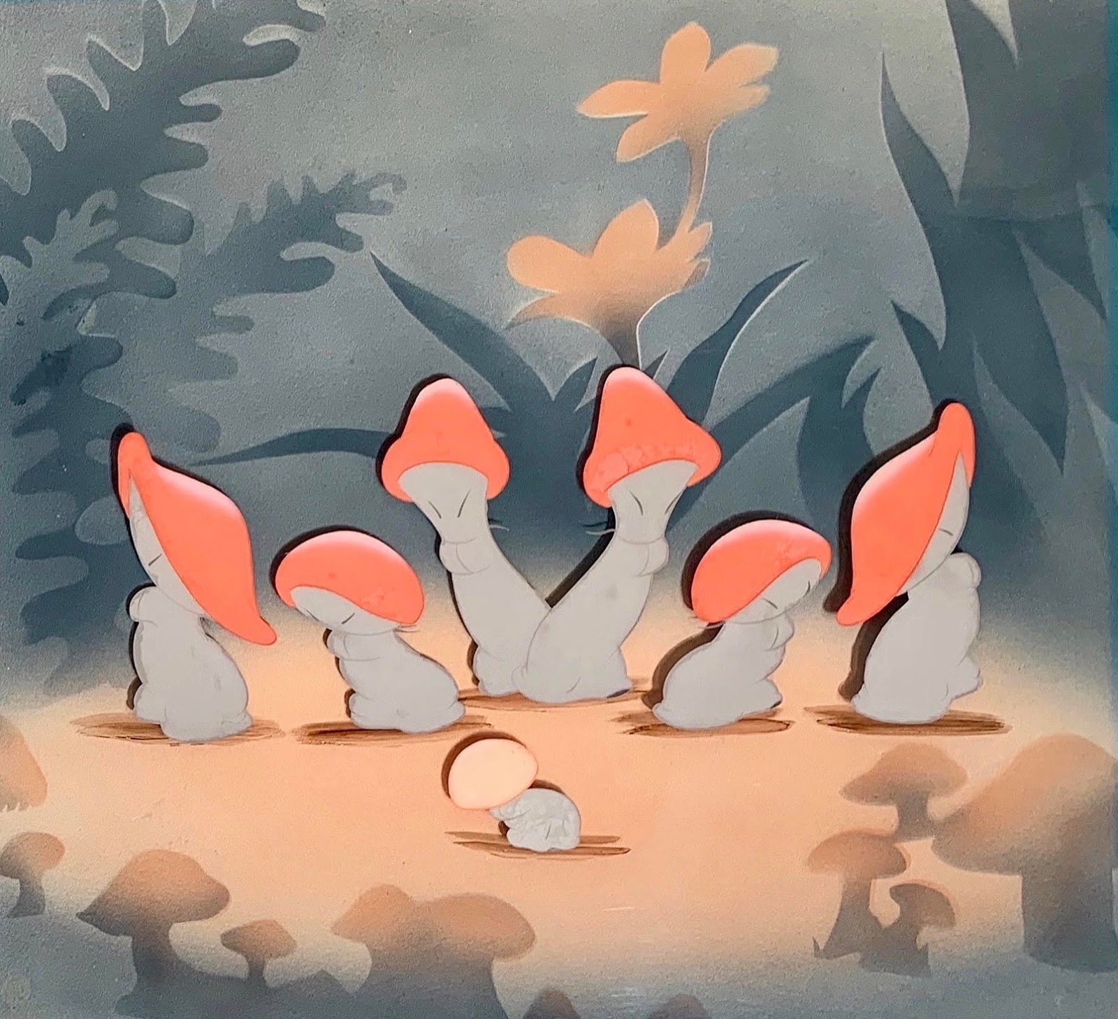 Animation Collection Original Animation Cel of Mushrooms from "The