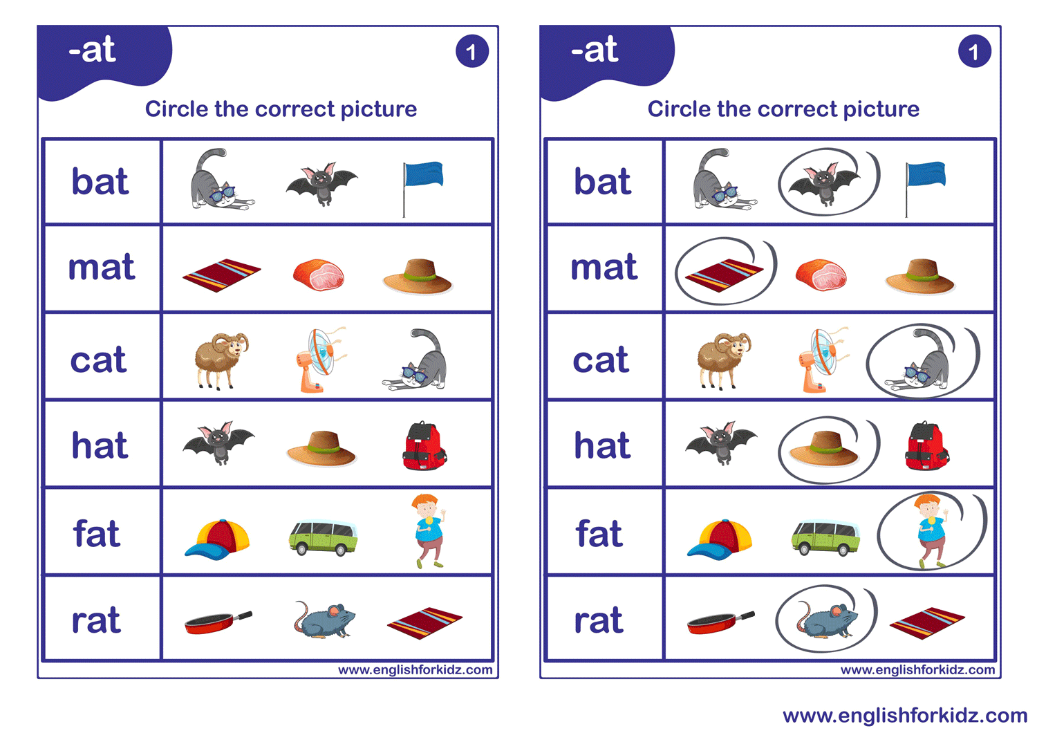 English Phonics Worksheets For Kindergarten