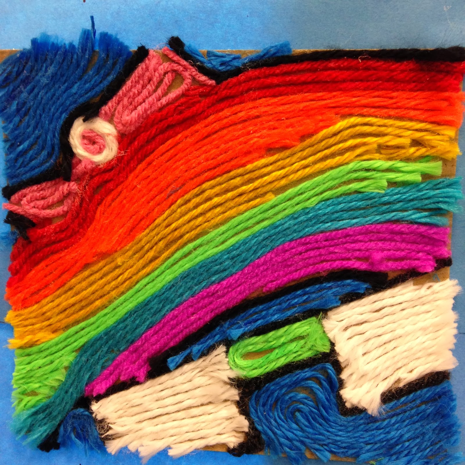 The Art Classroom at Rockland Woods Huichol Yarn Paintings