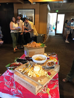 Food on table at wine festival