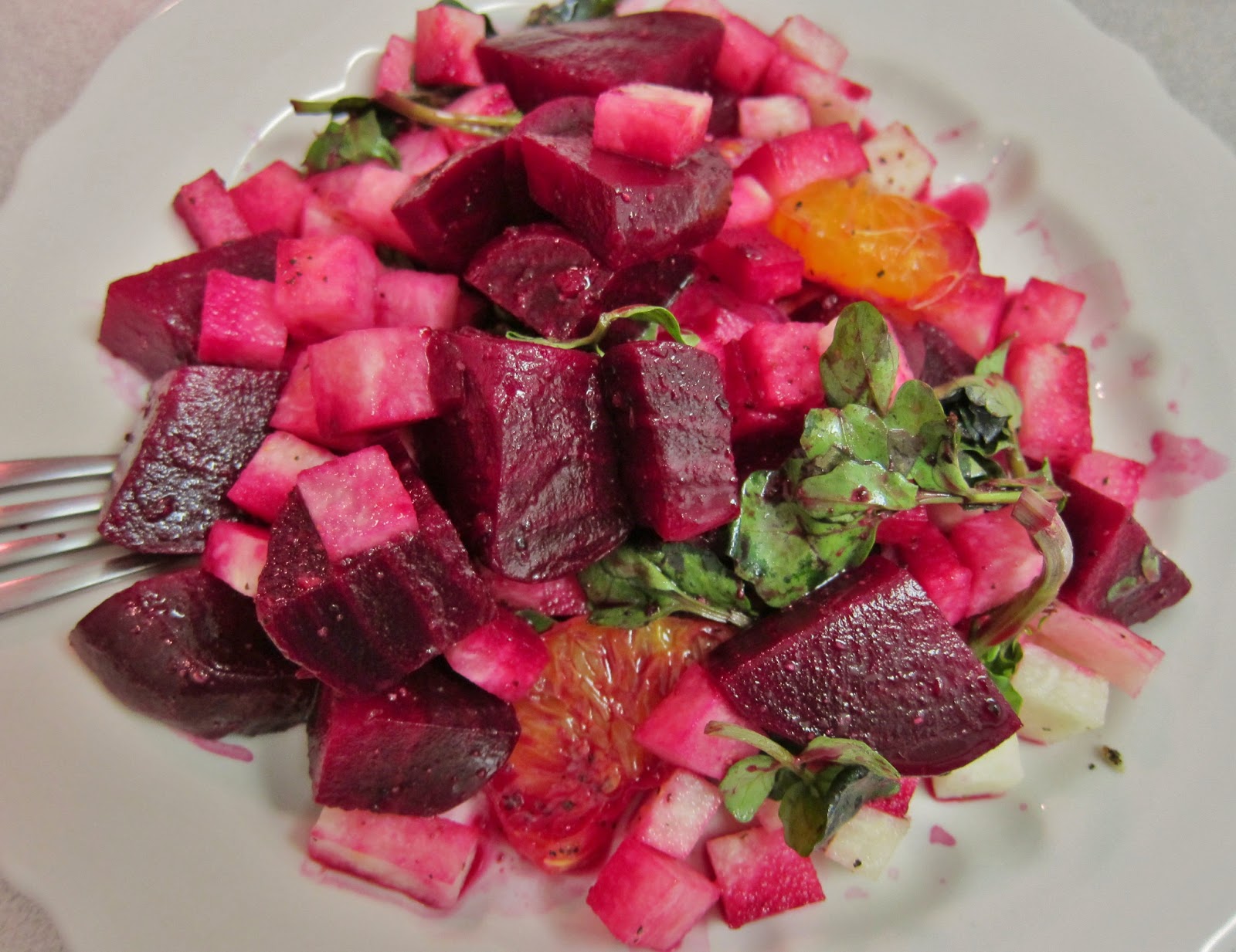 The Vegan Chronicle Beet, Jicama and Watercress Salad