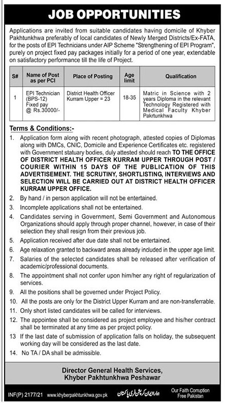 KPK Health Department Jobs 2021 in Pakistan KPK Health Department Jobs 2021 in Pakistan