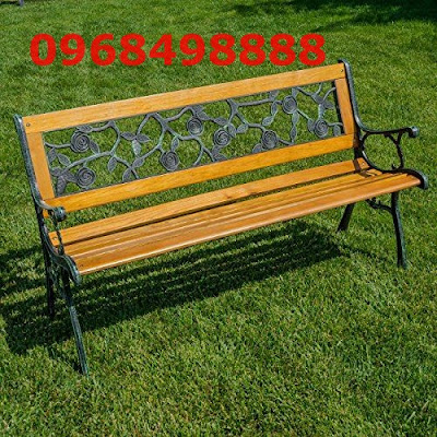 Ghế ngồi gang đúc màu xanh rêu