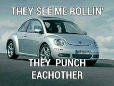 VW bug, silver VW bug, VW bug meme, slug bug, slug bug meme, slug bug picture, silver one, silver vw, they see me rollin, they see me rollin they punch each other